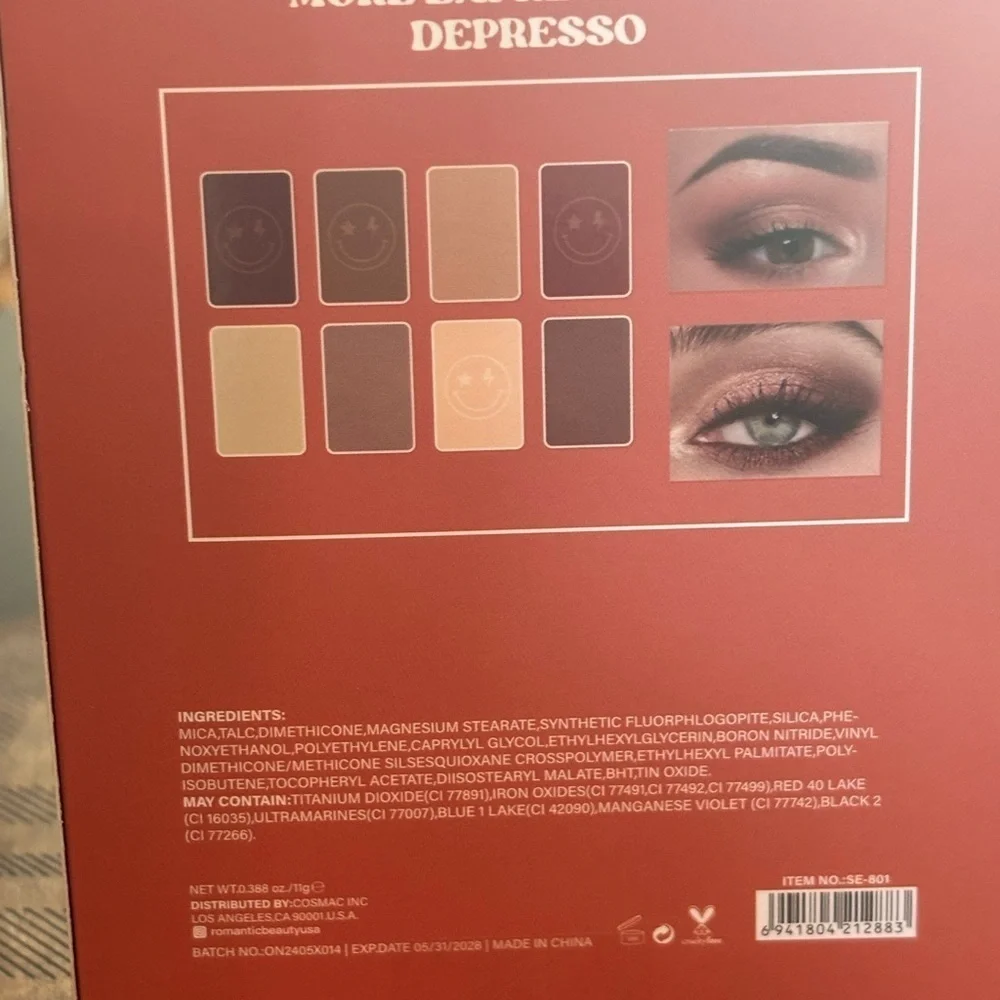 Red and Cream Eyeshadow Palette with Versatile Shades